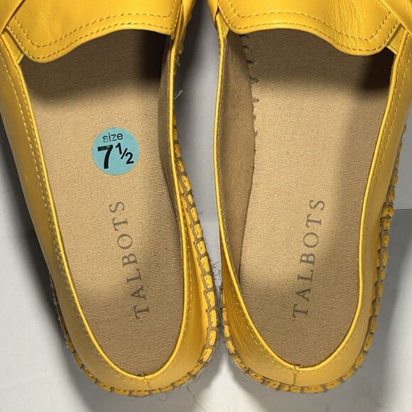 Talbots Espadrille Flats Shoes Loafers Women Size 7.5 Yellow Leather‎ Izzy Knot - Picture 11 of 12